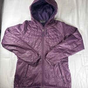 REI Women's Hooded Packable Down Puffer Jacket Lightweight Pertex Purple SMALL